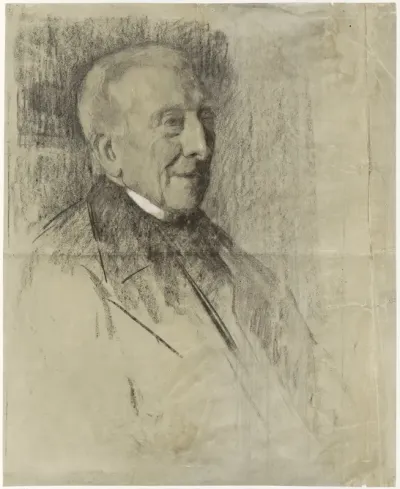 Portret van een oude heer, naar rechts