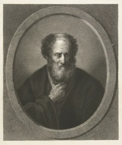 Portret van een oude man met baard, en face