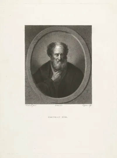 Portret van een oude man met baard, en face