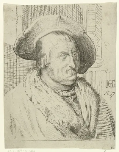 Portret van een oude man met hoed