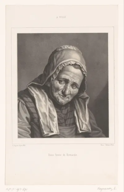 Portret van een oude Normandische vrouw