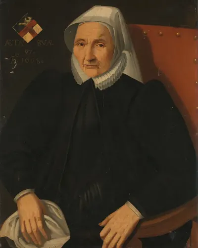Portret van een oude vrouw uit de familie Haling