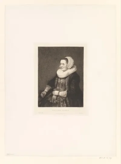 Portret van een rijk uitgedoste onbekende vrouw