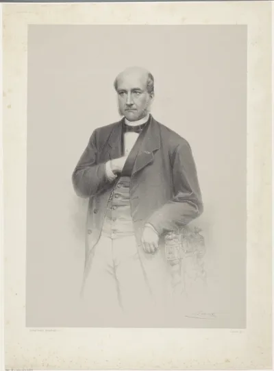 Portret van een staande onbekende man