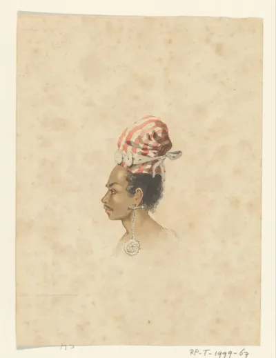 Portret van een Timorees van Kupang, in profiel