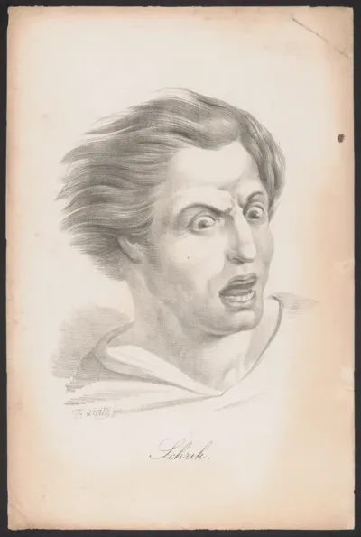 Portret van een verschrikte man