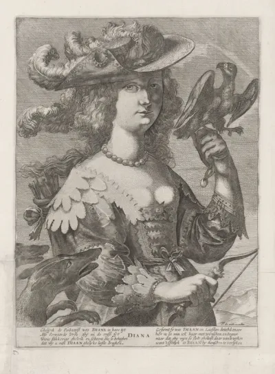 Portret van een vrouw als Diana