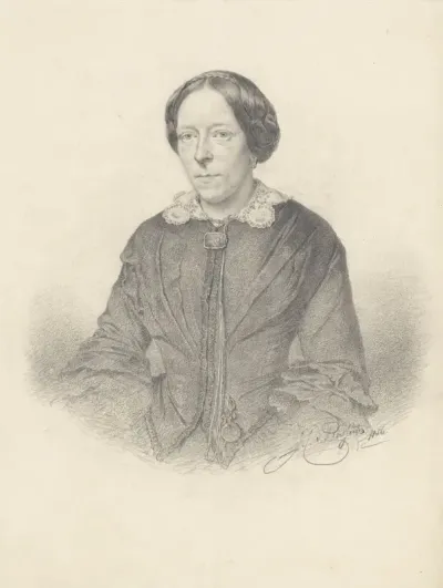 Portret van een vrouw, driekwart naar links