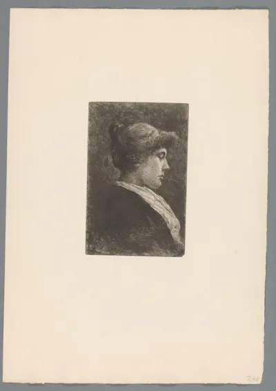 Portret van een vrouw, en profil