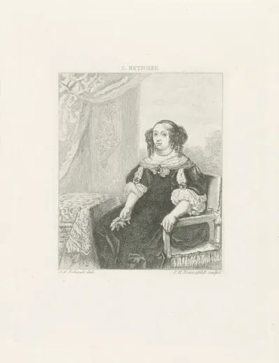 Portret van een vrouw in een stoel