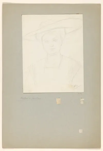 Portret van een vrouw met een hoed