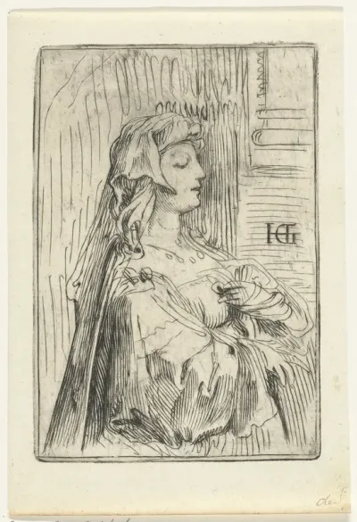 Portret van een vrouw met een sluier