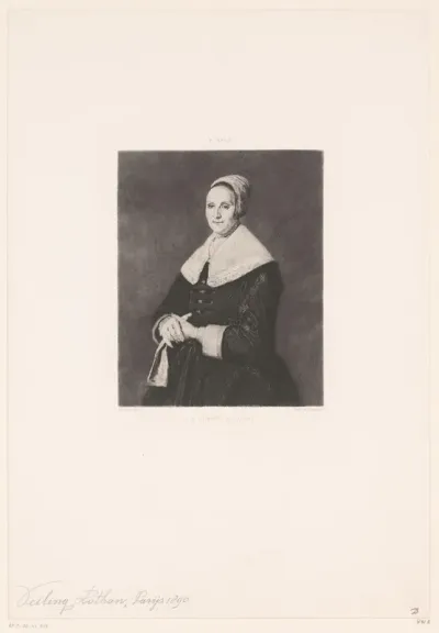 Portret van een vrouw met handschoen