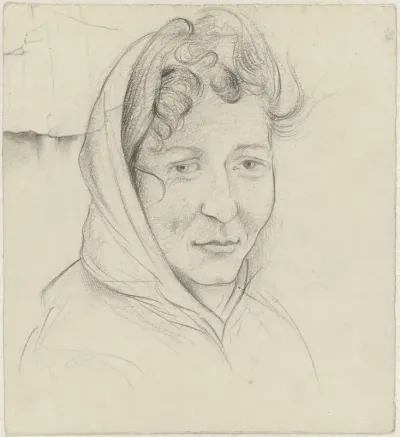 Portret van een vrouw met hoofddoek, Anika Neijssel
