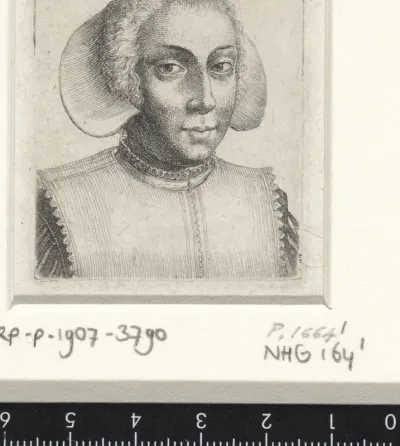 Portret van een vrouw met hoofdkapje