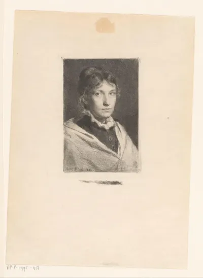 Portret van een vrouw met omslagdoek