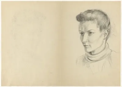 Portret van een vrouw met opgestoken haar, Violette Lecoq