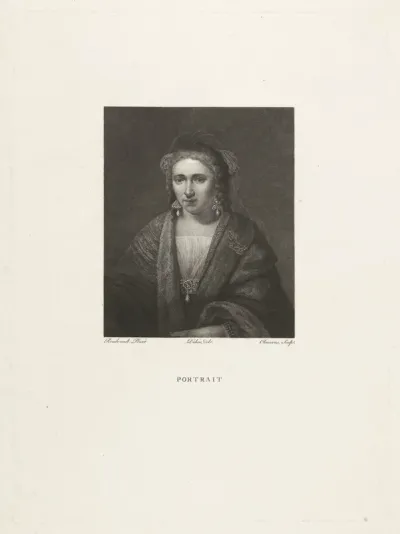 Portret van een vrouw met pareloorbellen
