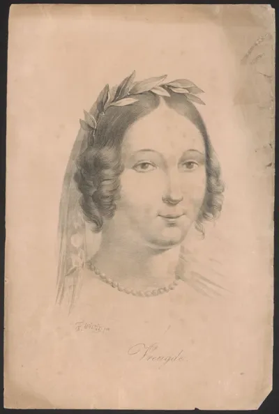 Portret van een vrouw met sluier