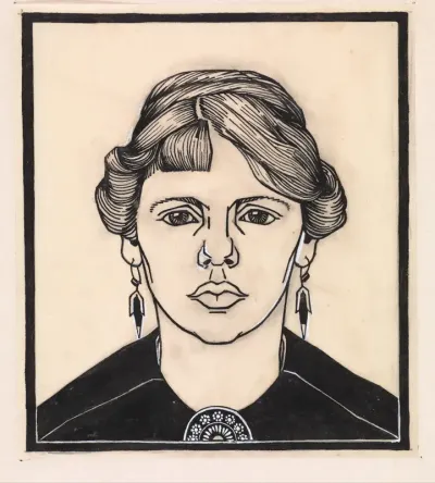 Portret van een vrouw, van voren