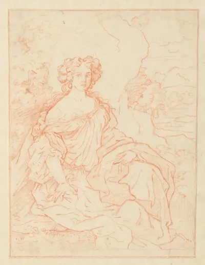 Portret van een zittende vrouw