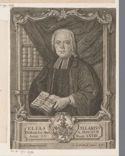 Portret van Elias Cellarius op 55-jarige leeftijd