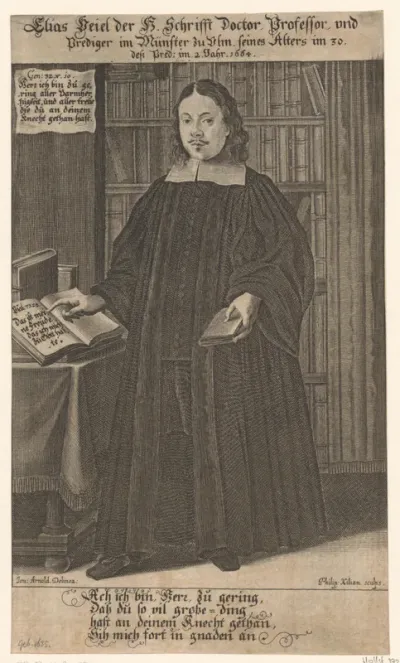 Portret van Elias Veiel op 40-jarige leeftijd