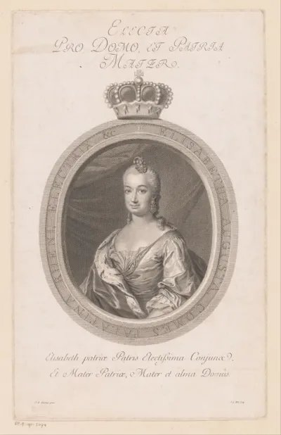 Portret van Elisabeth Auguste von Pfalz-Sulzbach