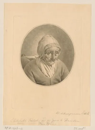 Portret van Elisabeth Frolike op 102-jarige leeftijd