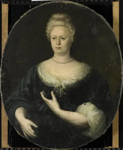 Portret van Elisabeth van Oosten (1660-1714). Echtgenote van Abraham van Riebeeck