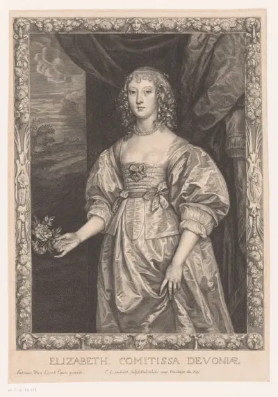 Portret van Elizabeth Cavendish, gravin van Devonshire in versierde lijst