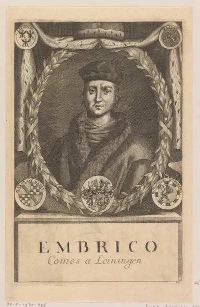 Portret van Embricho von Leiningen, bisschop van Würzburg