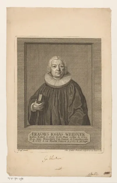 Portret van Erasmus Josias Weidner