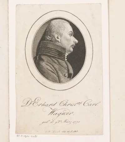 Portret van Erhard Christoph Carl Wagner