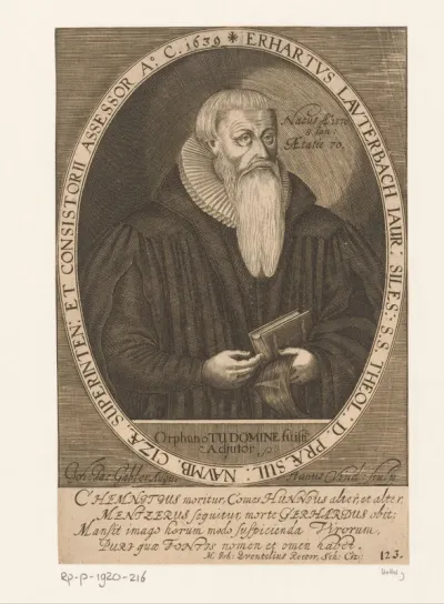 Portret van Erhard Lauterbach op 70-jarige leeftijd