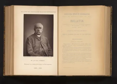 Portret van Ernest Candèze, voorzitter van de Association belge de Photographie