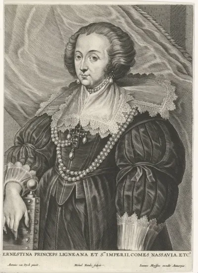 Portret van Ernestine Yolande de Ligne