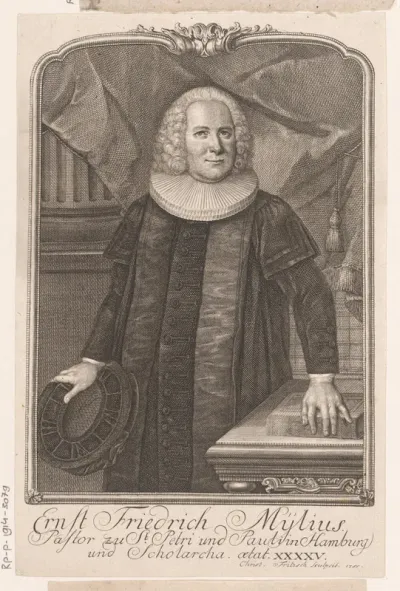 Portret van Ernst Friedrich Mylius op 45-jarige leeftijd