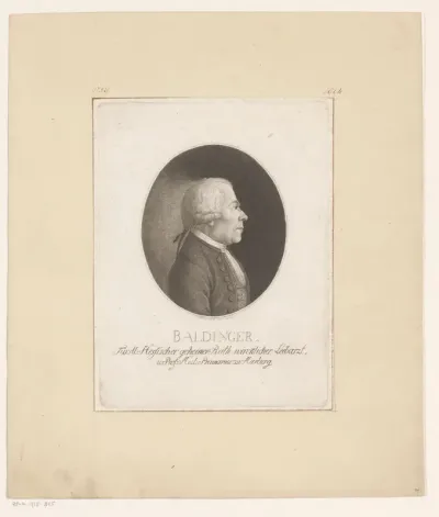 Portret van Ernst Gottfried Baldinger