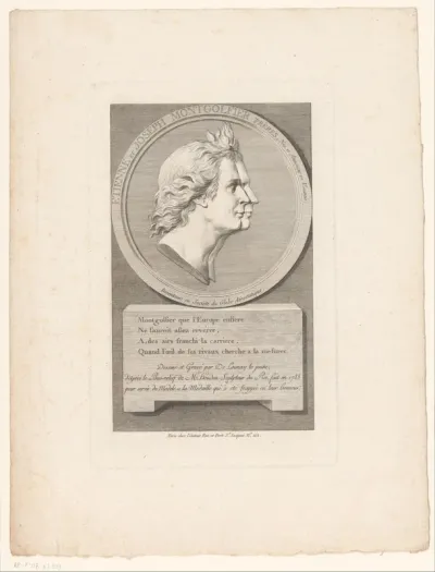 Portret van Etienne en Joseph Montgolfier in een medaillon