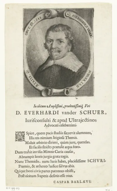 Portret van Everhard van der Schuer op 65-jarige leeftijd