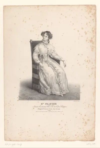 Portret van Félicité Pradher als Princesse Louise in de opera La neige