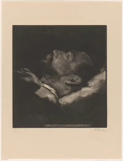 Portret van Felix Koenigs op zijn doodsbed
