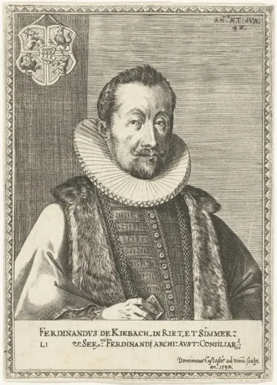 Portret van Ferdinand van Kiebach te Ried op 42-jarige leeftijd