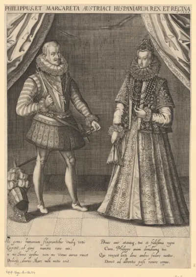 Portret van Filips III en Margaretha van Oostenrijk