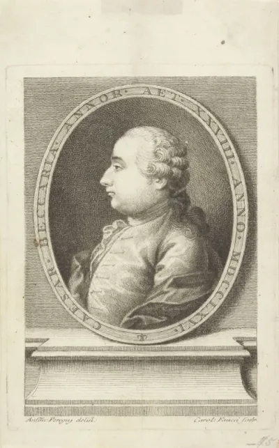 Portret van filosoof en politicus Cesare Beccaria