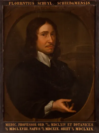 Portret van Florentius Schuyl, hoogleraar Geneeskunde te Leiden, prefect van de Hortus