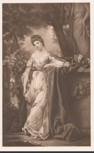 Portret van Frances Abington-Barton als Thalia