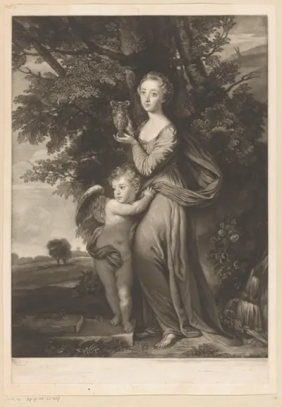 Portret van Frances Anne Greville en Henry Francis Greville als Hebe en Cupido