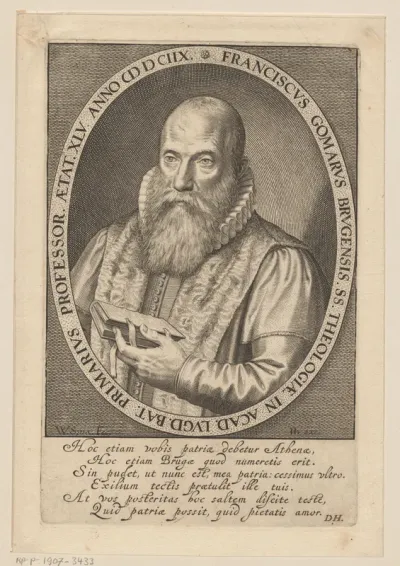 Portret van Franciscus Gomarus op 45-jarige leeftijd